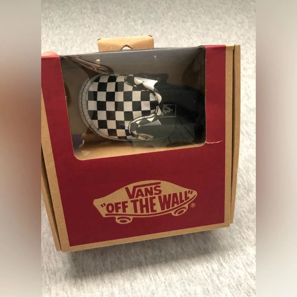 Vans Slip On V Crib Black True White Checkerboard Infant Shoes Size: 1.0